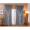Cortina De Voil C/ Forro Blackout Tecido 3,00x2,50 Sala E Quarto Cinza - 1
