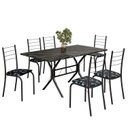 Ver imagem 2 de Conjunto Sala de Jantar Mesa Retangular 140x75cm Tampo Madeira Mdp Indiana 6 Cadeiras Rio
