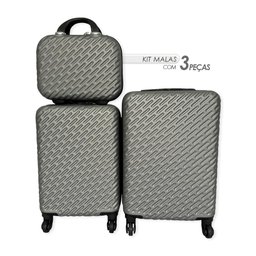 Kit de 3 Malas de Viagem Cinza - 1