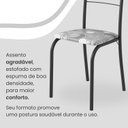 Ver imagem 6 de Conjunto Sala de Jantar Mesa Retangular 140x75cm Tampo Madeira Mdp Indiana 6 Cadeiras Rio