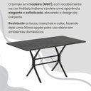 Ver mais imagens de Conjunto Sala de Jantar Mesa Retangular 140x75cm Tampo Madeira MDP Indiana 6 Cadeiras Rio Preto/Creme/Fosco