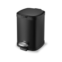 Ver imagem 1 de Lixeira Aço Carbono Preto Pedal e Balde Frame 6l Brinox