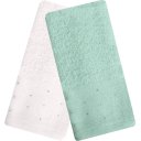 Ver imagem 1 de Kit 3 Toalha Lavabo Cristal Natalina 30x50cm Off White/mar Mediterrâneo