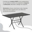 Ver mais imagens de Conjunto Sala de Jantar Mesa Retangular 140x75cm Tampo Madeira Mdp Indiana 6 Cadeiras Rio