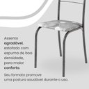 Ver imagem 6 de Conjunto Sala de Jantar Mesa Retangular 140x75cm Tampo Madeira Mdp Indiana 6 Cadeiras Rio
