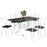 Conjunto Sala de Jantar Mesa Retangular 140x75cm Tampo Madeira Mdp Indiana 6 Cadeiras Rio - 2