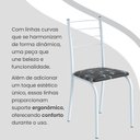 Ver imagem 7 de Conjunto Sala de Jantar Mesa Retangular 140x75cm Tampo Madeira MDP Indiana 6 Cadeiras Rio Branco/Preto Floral