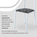 Ver imagem 6 de Conjunto Sala de Jantar Mesa Retangular 140x75cm Tampo Madeira MDP Indiana 6 Cadeiras Rio Branco/Preto Floral