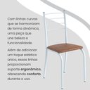 Ver imagem 7 de Conjunto Sala de Jantar Mesa Retangular 140x75cm Tampo Madeira MDP Indiana 6 Cadeiras Rio Branco/C. Marrom