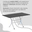 Ver mais imagens de Conjunto Sala de Jantar Mesa Retangular 140x75cm Tampo Madeira MDP Indiana 6 Cadeiras Rio Branco/Creme
