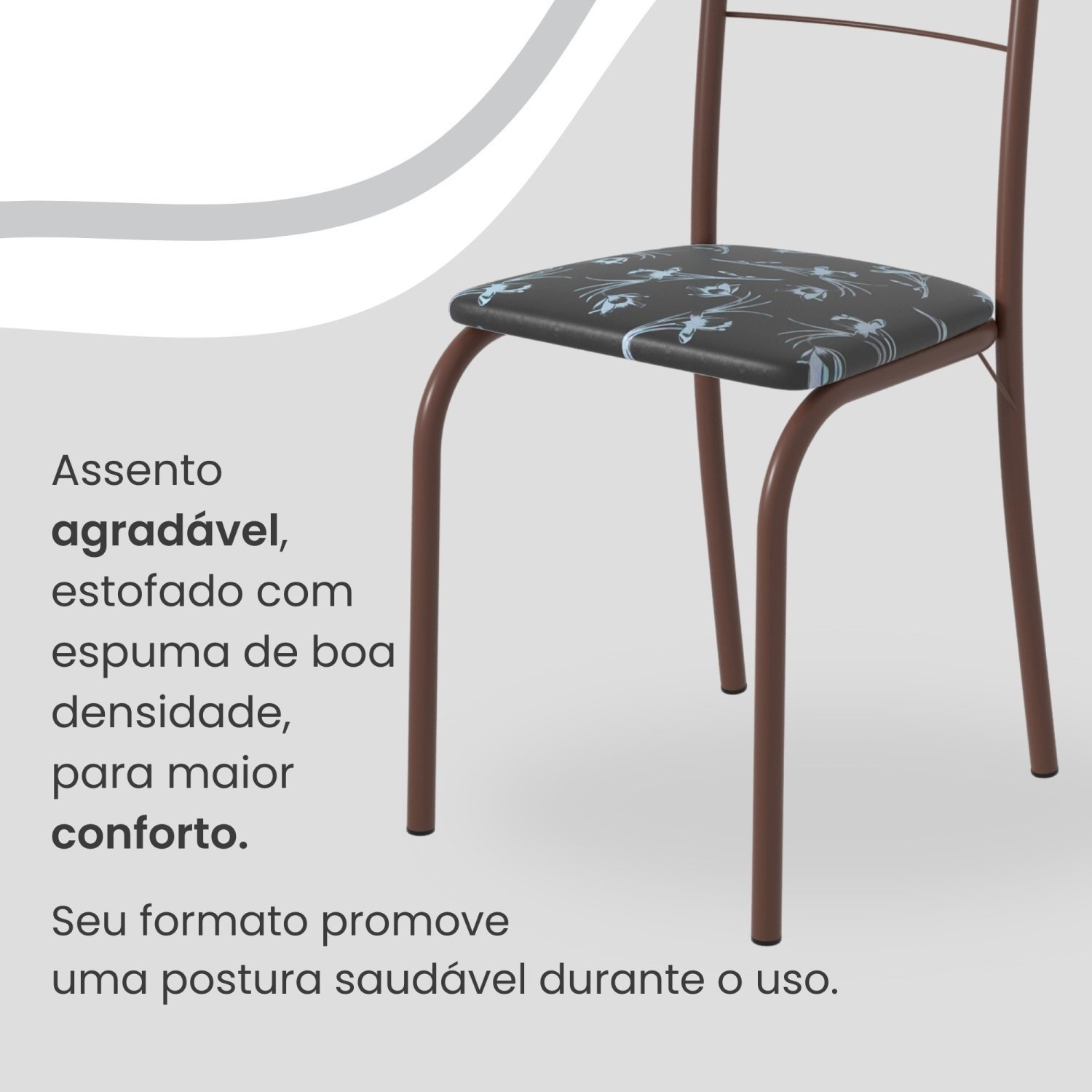 Conjunto Sala de Jantar Mesa Retangular 120x75cm Tampo Ardósia Indiana 4 Cadeiras Rio - 6