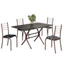 Ver imagem 2 de Conjunto Sala de Jantar Mesa Retangular 120x75cm Tampo Ardósia Indiana 4 Cadeiras Rio Marrom/Preto Floral