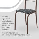 Ver imagem 6 de Conjunto Sala de Jantar Mesa Retangular 120x75cm Tampo Granito Topázio 4 Cadeiras Rio Marrom/Preto Floral