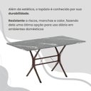 Ver mais imagens de Conjunto Sala de Jantar Mesa Retangular 120x75cm Tampo Granito Topázio 4 Cadeiras Rio Marrom/Preto Floral