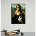 Ver imagem 1 de Quadro Divertido Banheiro - Monalisa Papel Higiênico 33x24cm - com Vidro:moldura Preta