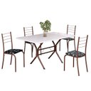 Ver imagem 2 de Conjunto Sala de Jantar Mesa Retangular 120x75cm Tampo Madeira MDP White 4 Cadeiras Rio Marrom/Preto Floral