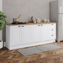 Ver imagem 1 de Cozinha Compacta Americana 4 Portas 3 Gavetas 100% Mdf Branco Nature Ce760 - Henn