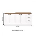 Ver imagem 4 de Cozinha Compacta Americana 4 Portas 3 Gavetas 100% Mdf Branco Nature Ce760 - Henn