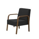 Ver imagem 1 de Poltrona 1 Lugar Braço Madeira D Salla Suede Preto