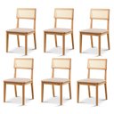 Ver imagem 1 de Kit 6 Cadeiras de Jantar com Encosto Telinha Ava Bege/Natural Marrom