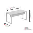 Ver imagem 4 de Mesa Madeira M150/70P25TUB 150cm Industrial Cinza
