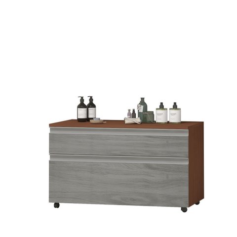 Armário de Banheiro com Rodinhas Multifuncional Safira 80 Cm:rovere