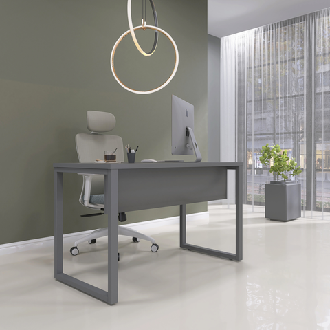 Mesa Madeira M150/70P25TUB 150cm Industrial Grafito Cinza