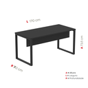Ver imagem 4 de Mesa Madeira M150/70P25TUB 150cm Industrial Preto