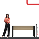 Ver imagem 5 de Mesa Madeira M150/70P25TUB 150cm Industrial Noce Naturalle e Preto Marrom/Marromle