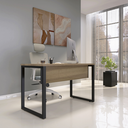 Ver imagem 1 de Mesa Madeira M150/70P25TUB 150cm Industrial Noce Naturalle e Preto Marrom/Marromle