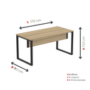 Ver imagem 4 de Mesa Madeira M150/70P25TUB 150cm Industrial Noce Naturalle e Preto Marrom/Marromle
