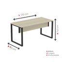 Ver imagem 4 de Mesa Madeira M150/70P25TUB 150cm Industrial Nogueira Casablanca e Preto Bege