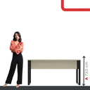 Ver imagem 5 de Mesa Madeira M150/70P25TUB 150cm Industrial Nogueira Casablanca e Preto Bege
