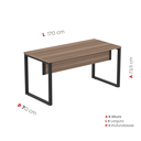 Ver imagem 4 de Mesa Madeira M150/70P25TUB 150cm Industrial Walnut e Preto Marrom