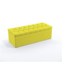 Ver imagem 3 de Kit Cabeceira Estofada Decorativa Pegasus e Calçadeira Sagitarius 160 Para Cama Queen Sued Amarelo A