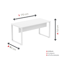 Ver imagem 4 de Mesa Madeira M1700/700P25TUB 170cm Industrial Branco