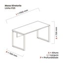 Ver imagem 4 de Mesa Madeira M1700/700P25TUB 170cm Industrial Noce Naturalle e Preto Marrom/Marromle