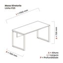 Ver imagem 3 de Mesa Madeira M1700/700P25TUB 170cm Industrial Nogueira Casablanca e Preto Bege