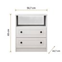 Ver imagem 3 de Mesa Cabeceira 2 Gavetas Puxador 56,7CM100% MDF Cor:Branco