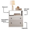 Ver imagem 4 de Mesa Cabeceira 2 Gavetas Puxador 56,7CM100% MDF Cor:Branco