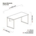 Ver imagem 4 de Mesa Madeira M1700/700P25TUB 170cm Industrial Walnut e Preto Marrom