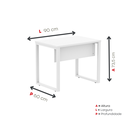 Ver imagem 4 de Escrivaninha M90/60p25tub 90cm Industrial Branco