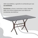 Ver mais imagens de Conjunto Sala de Jantar Mesa Retangular 120x75cm Tampo Granito Ocre 4 Cadeiras Rio Marrom