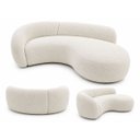 Ver imagem 3 de Sofá Zah 210 cm 3 Lugares Luxo Orgânico Curvo Bouclé Premium:Bouclé Off White