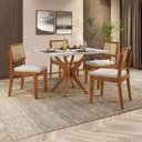 Ver imagem 2 de Conjunto Sala de Jantar com Mesa Monalisa e 6 Cadeiras Rainha Natural/off White Nesher