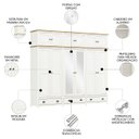 Ver imagem 3 de Guarda Roupa Casal 261cm com Espelho Lázio Branco/freijó F07 - Mpozenato