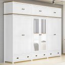 Ver imagem 1 de Guarda Roupa Casal 261cm com Espelho Lázio Branco/freijó F07 - Mpozenato