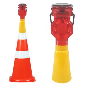 Sinalizador Solar Viário para Cone Obra Luz Solar Automático Chuva Led Energia Solar Estrada Rua Rod
