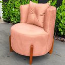 Ver imagem 3 de Kit Decorativo Sofá Curvo Orgânico + 01 Puff e Poltrona Luna Boucle Rosa - Montanaris Decor