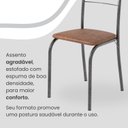 Ver imagem 6 de Conjunto Sala de Jantar Mesa Retangular 120x75cm Tampo Granito Ocre 4 Cadeiras Rio Prata/C. Marrom/Mart